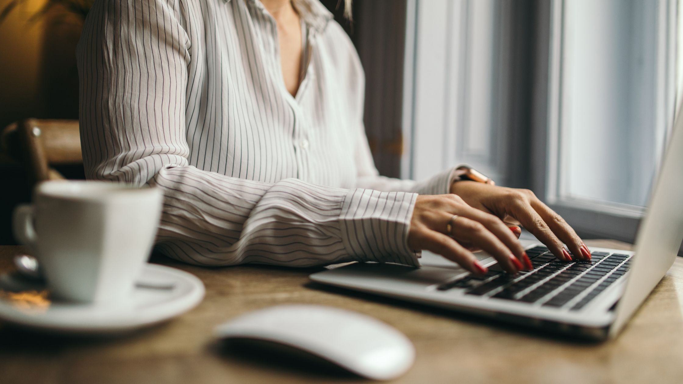 woman using laptop