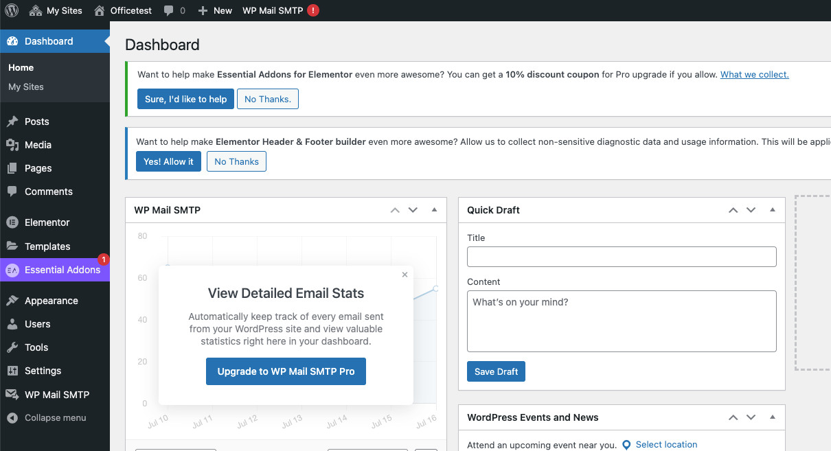 WOPER WordPress online dashboard