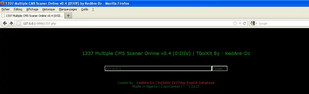 Download web tool or web app 1337 Multiple CMS Scaner Online