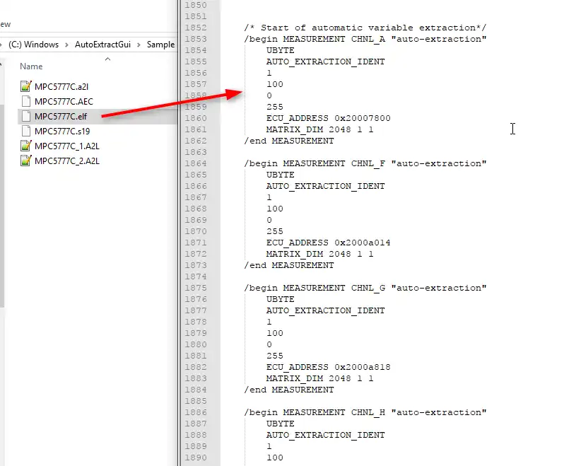 Download web tool or web app A2L Build for MCD - AutoExtractGui to run in Windows online over Linux online