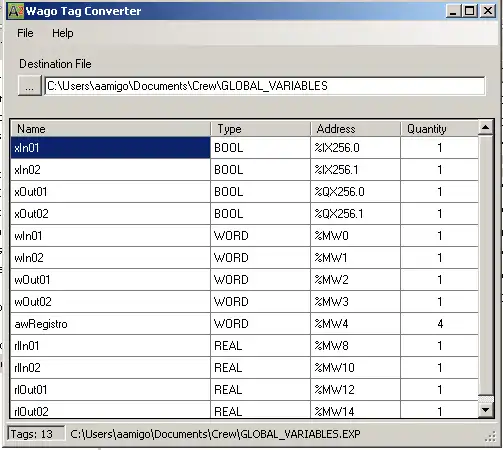 Download web tool or web app A2WagoTagConvert