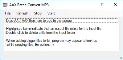 Download web tool or web app AAX Batch Convert MP3