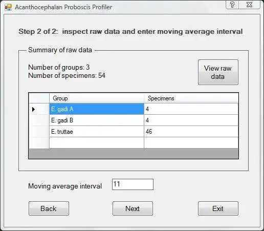 Download web tool or web app Acanthocephalan Proboscis Profiler to run in Windows online over Linux online