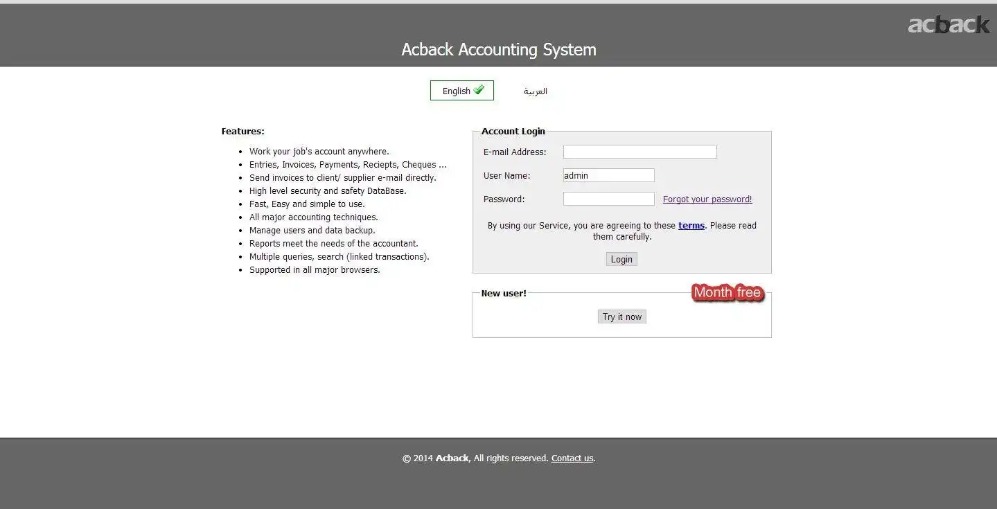 Download web tool or web app acback accounting system