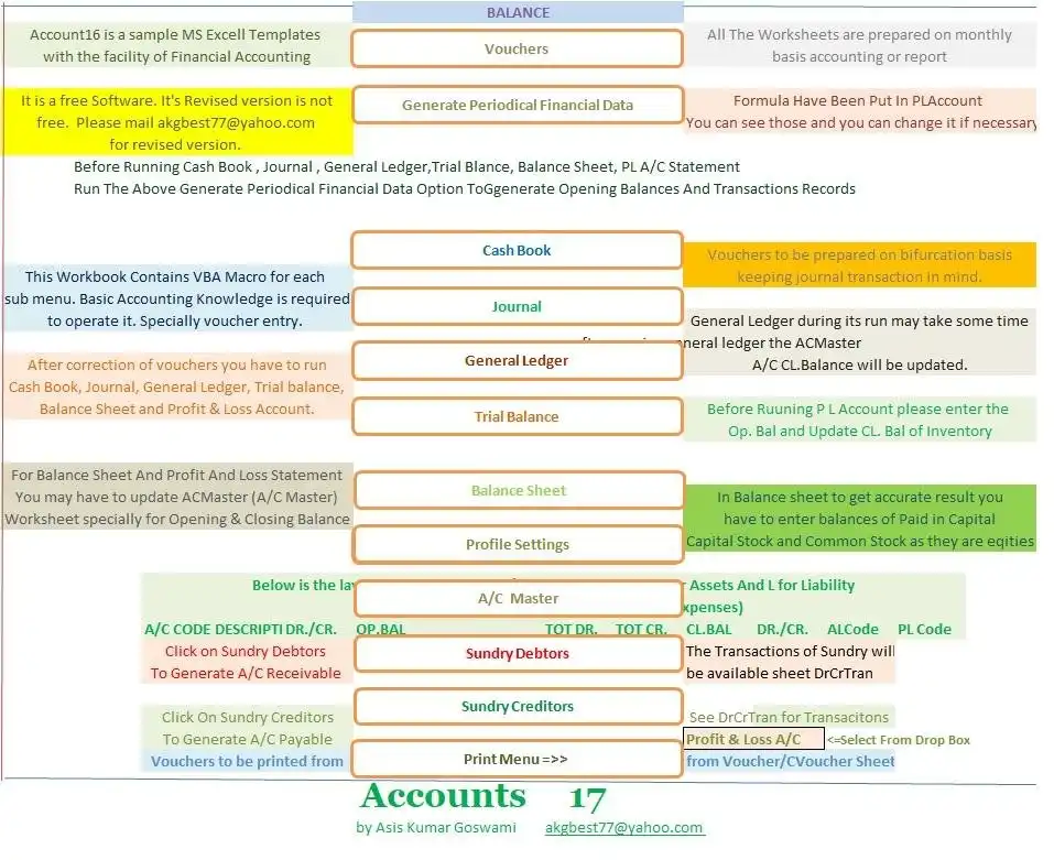 Download web tool or web app Accouting Excel