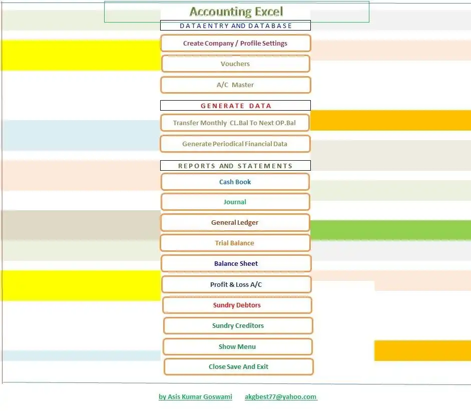 Download web tool or web app Accouting Excel