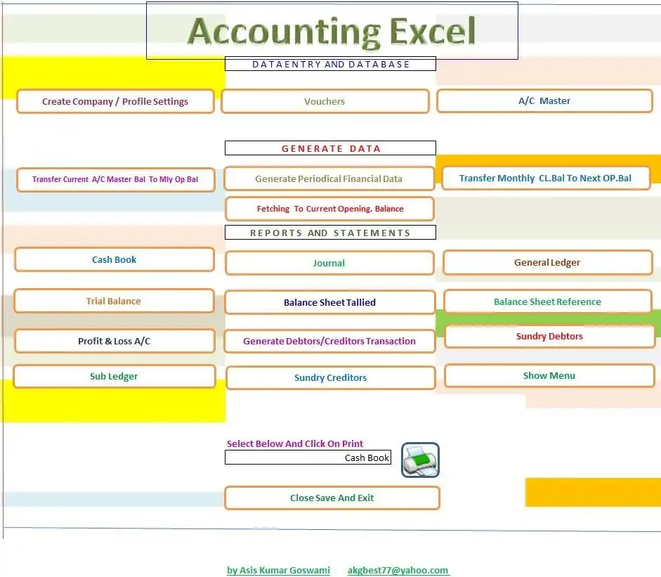 Download web tool or web app Accouting Excel