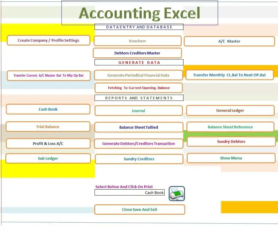 Download web tool or web app Accouting Excel