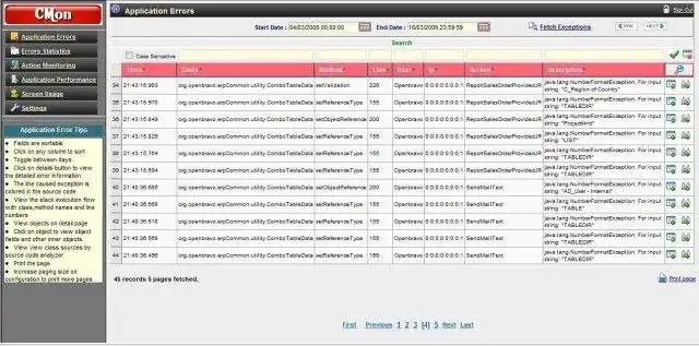 Download web tool or web app Action Monitor  Exception Manager