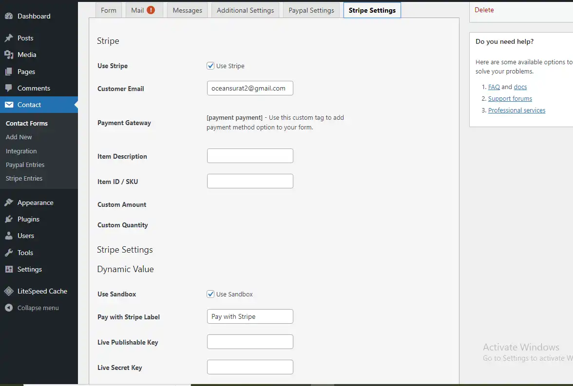 Download web tool or web app Addon Stripe with contact form 7