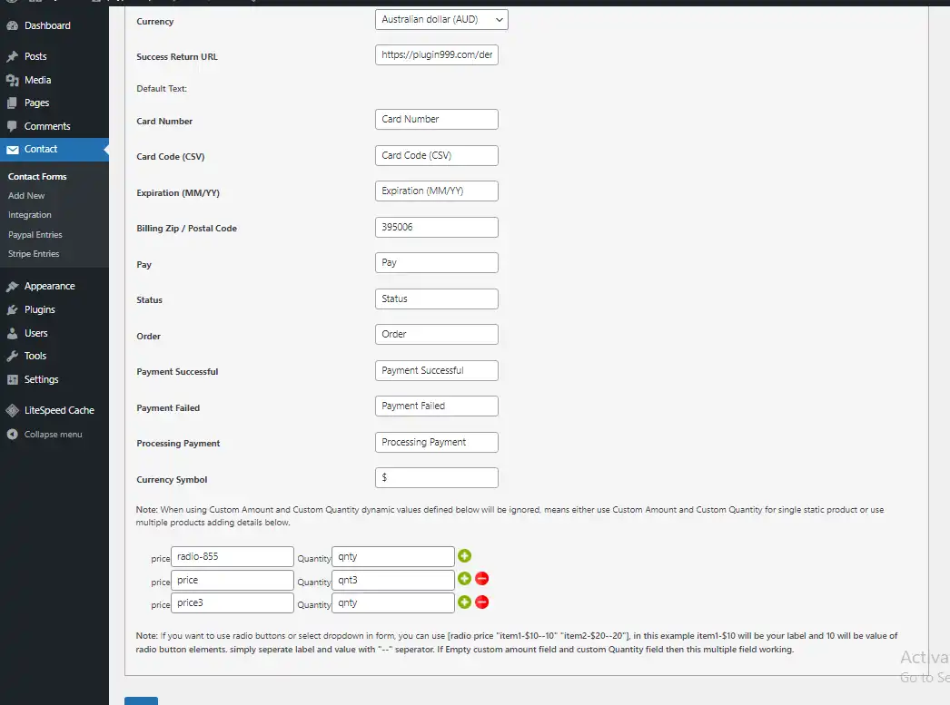 Download web tool or web app Addon Stripe with contact form 7