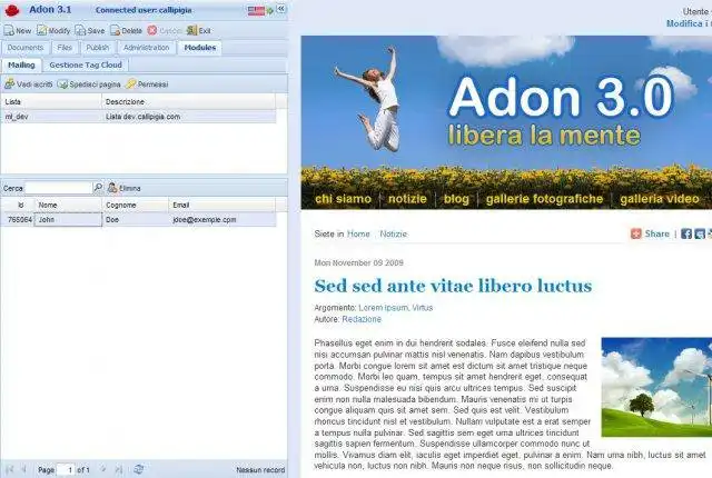 웹 도구 또는 웹 앱 다운로드 Adon Web Content Management Framework