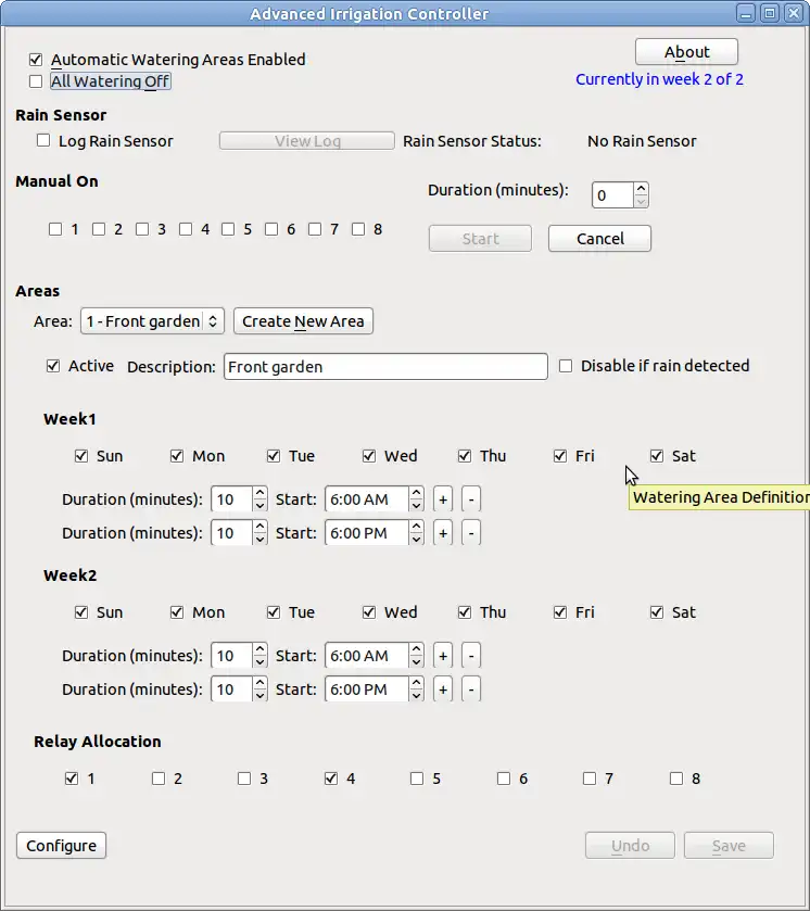 Download web tool or web app Advanced Irrigation Controller