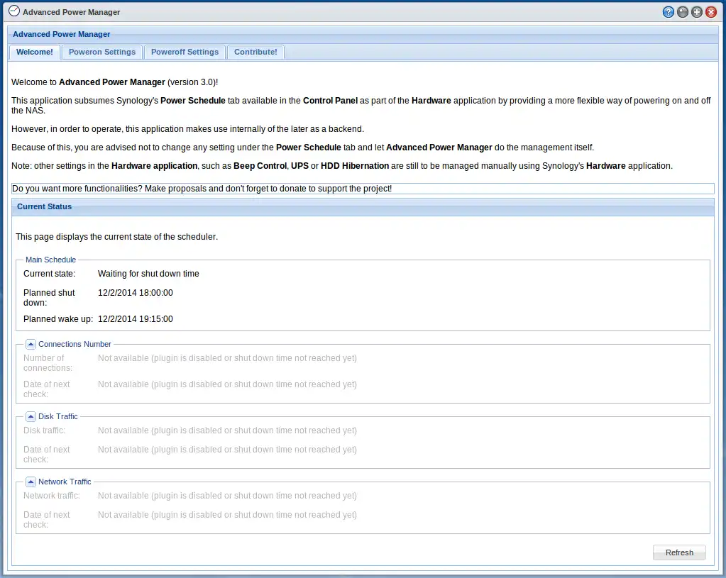 Descargue la herramienta web o la aplicación web Advanced Power Manager para Synology NAS