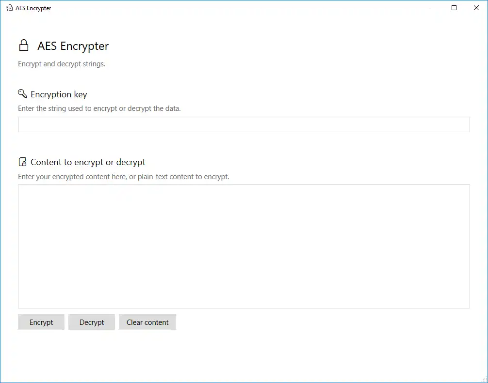 Download web tool or web app AES Encrypter