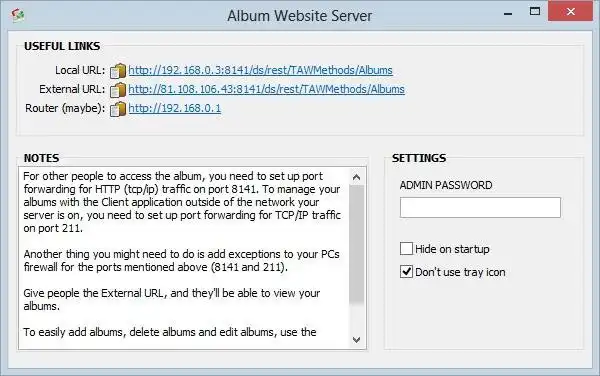 Download web tool or web app AlbumWebsite