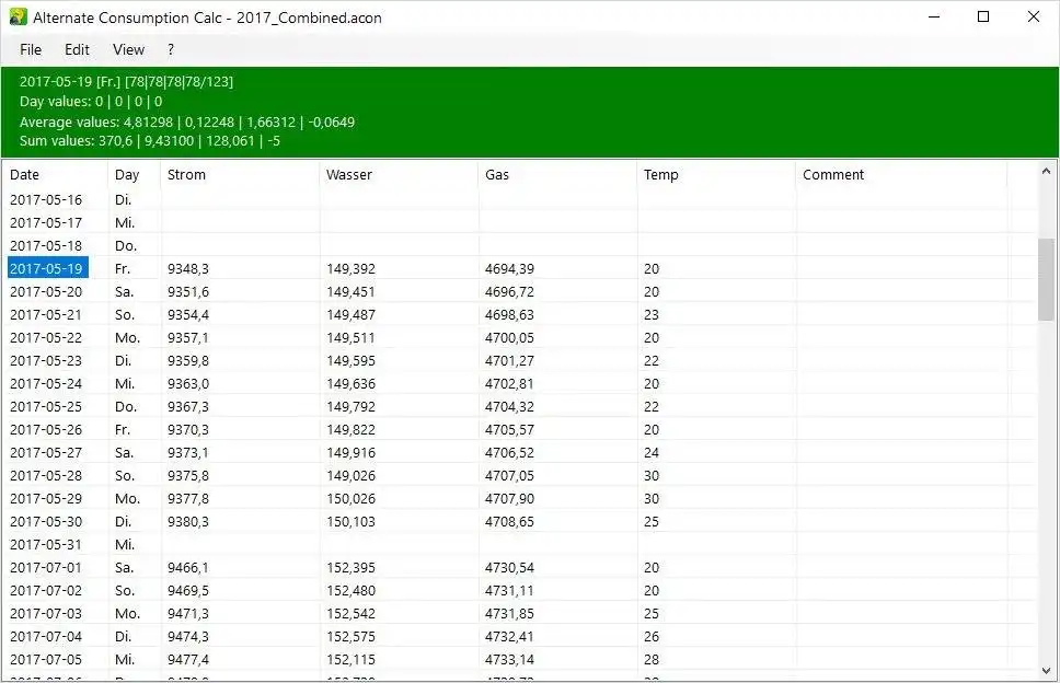 Download web tool or web app Alternate ConsumptionCalc 1.600