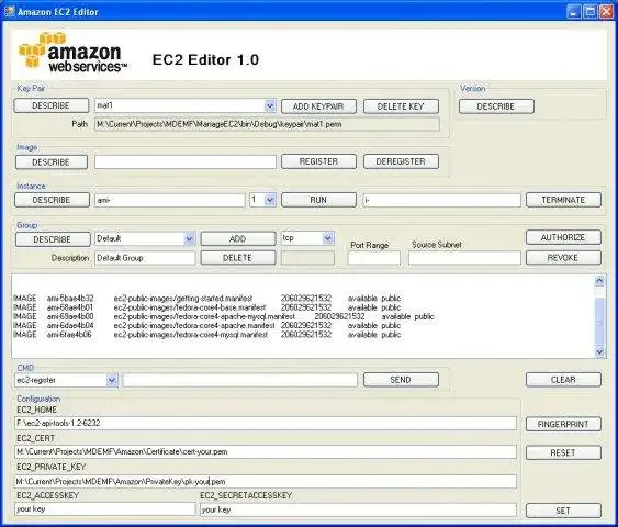 Download web tool or web app Amazon EC2 Editor