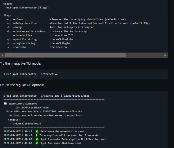 Download web tool or web app Amazon EC2 Spot Interrupter