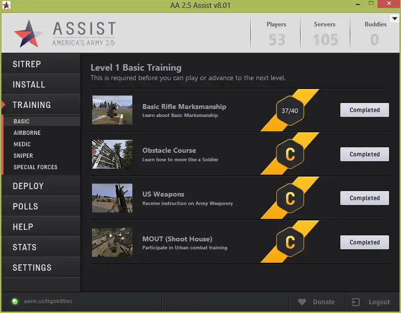 Download web tool or web app Americas Army 2.5 Assist