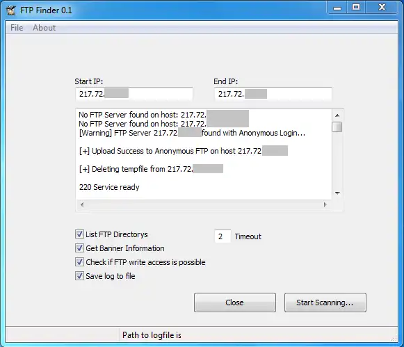 Download web tool or web app Anonymous FTP Finder 0.1 Beta