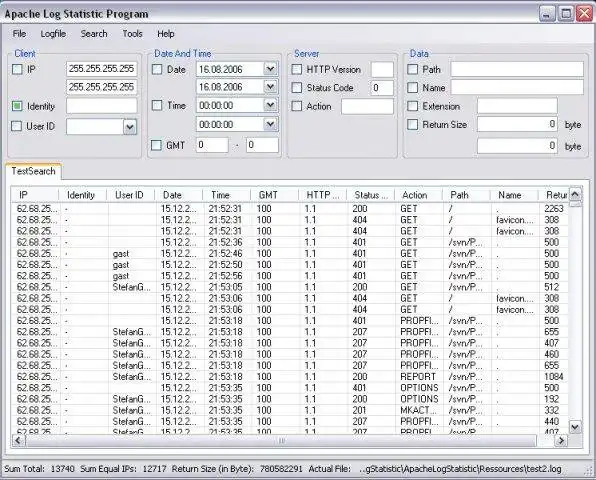 Download web tool or web app Apache Log Statistics