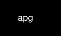 Run apg in OnWorks free hosting provider over Ubuntu Online, Fedora Online, Windows online emulator or MAC OS online emulator