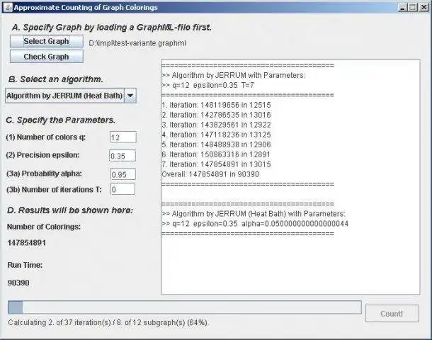 Download web tool or web app Approximate Counting of Graph Colorings to run in Linux online