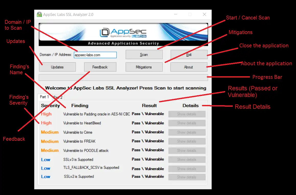 Download web tool or web app AppSec Labs SSL Analyzer 2.0