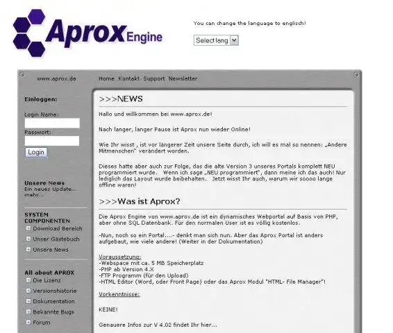 Baixe ferramenta ou aplicativo da web Aprox CMS Engine