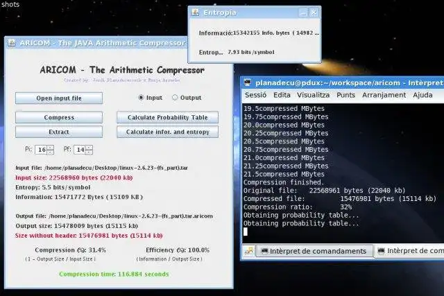 Download web tool or web app Aricom, The Arithmetic Coding Compressor to run in Linux online