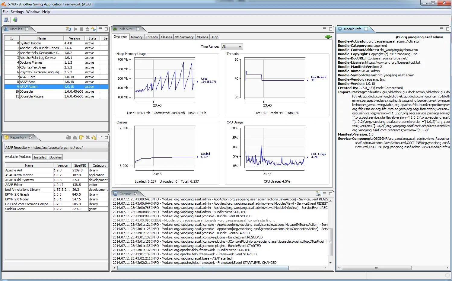 Download web tool or web app ASAF - Another Swing App Framework