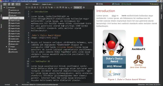 Download web tool or web app Asciidoc Editor based on JavaFX 20