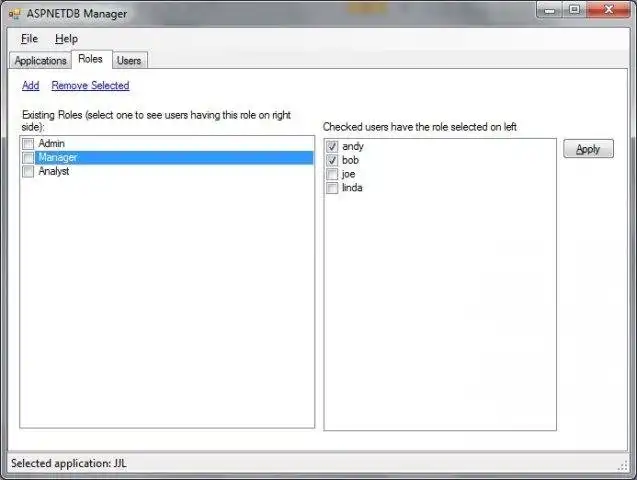 Download web tool or web app ASPNETDB Roles and Users Manager