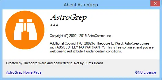 Загрузите веб-инструмент или веб-приложение AstroGrep