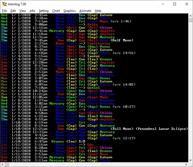 Download web tool or web app Astrolog astrology calculator to run in Windows online over Linux online