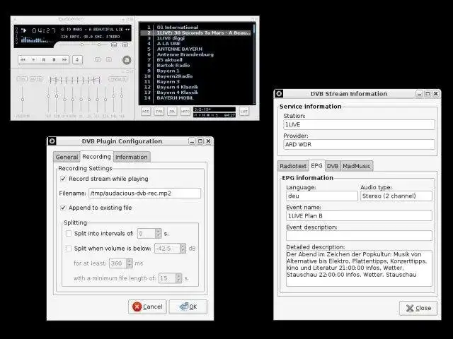 Laden Sie das Web-Tool oder die Web-App Audacious DVB Input Plugin herunter