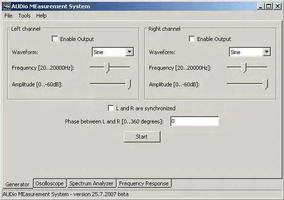 Download web tool or web app AUDio MEasurement System