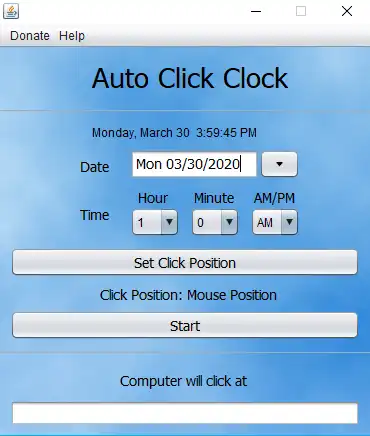 Download web tool or web app Auto Click Clock (Portable)