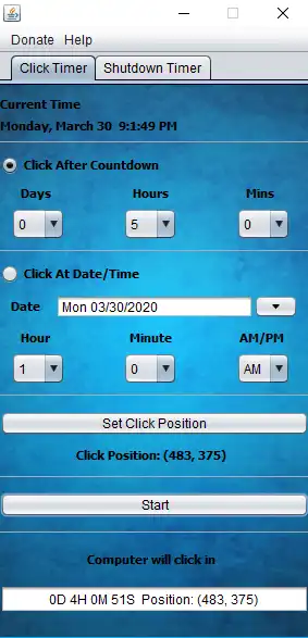 Download web tool or web app Auto Clicker Shutdown Clock (Portable)