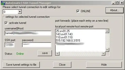 Download web tool or web app Auto(matic) SSH Tunnel Manager