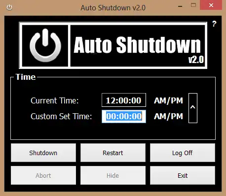 Download web tool or web app Auto Shutdown v2.0