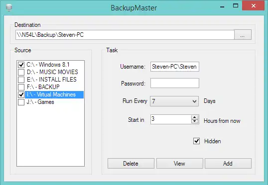 Download web tool or web app BackupMaster