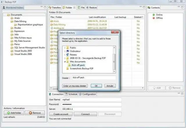 Download web tool or web app Backup P2P - Secured peer-to-peer backup