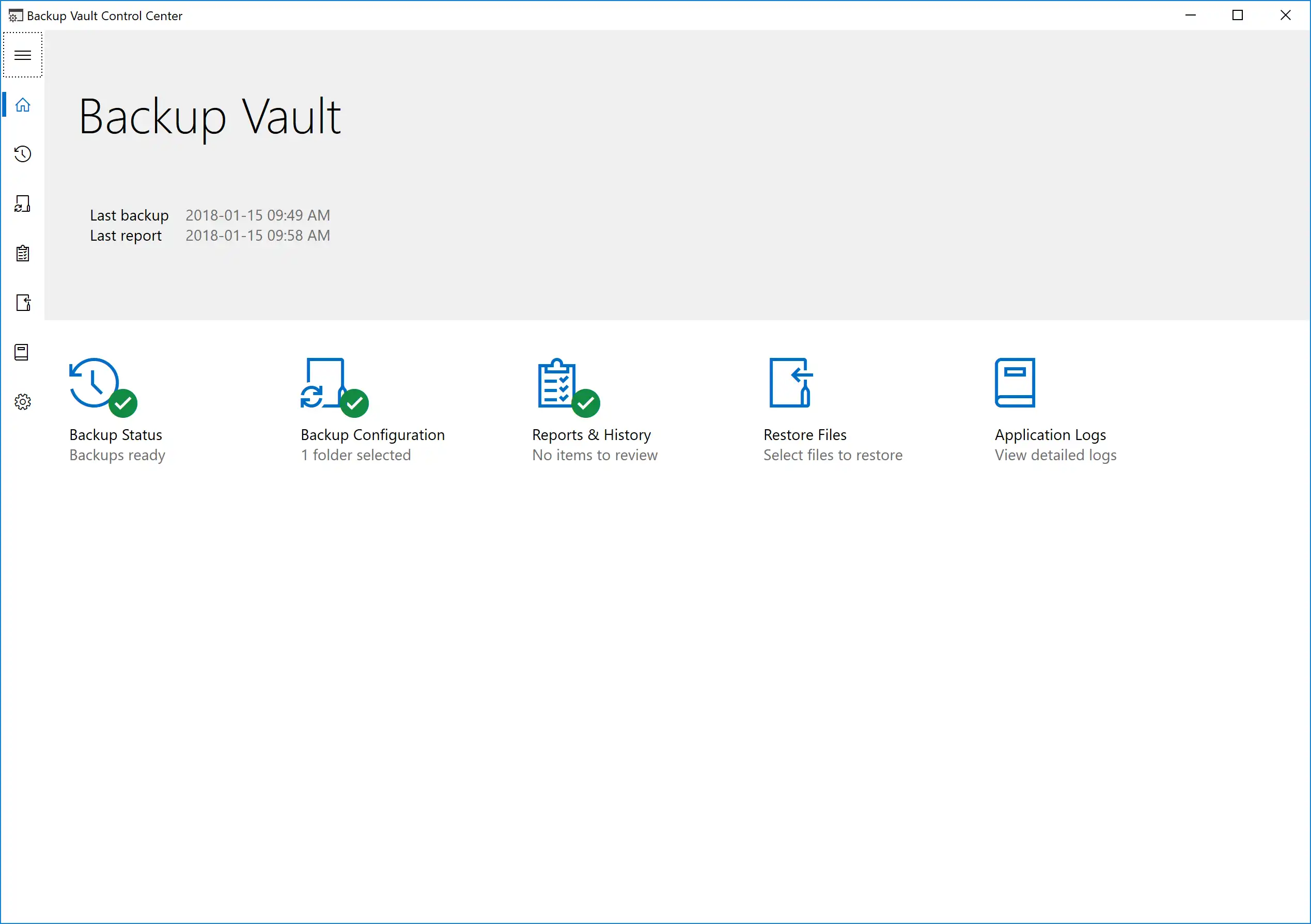 Download web tool or web app Backup Vault