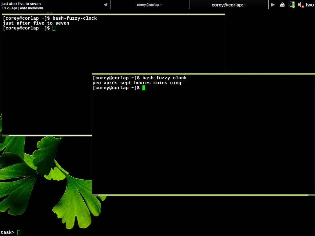 Download web tool or web app bash-fuzzy-clock