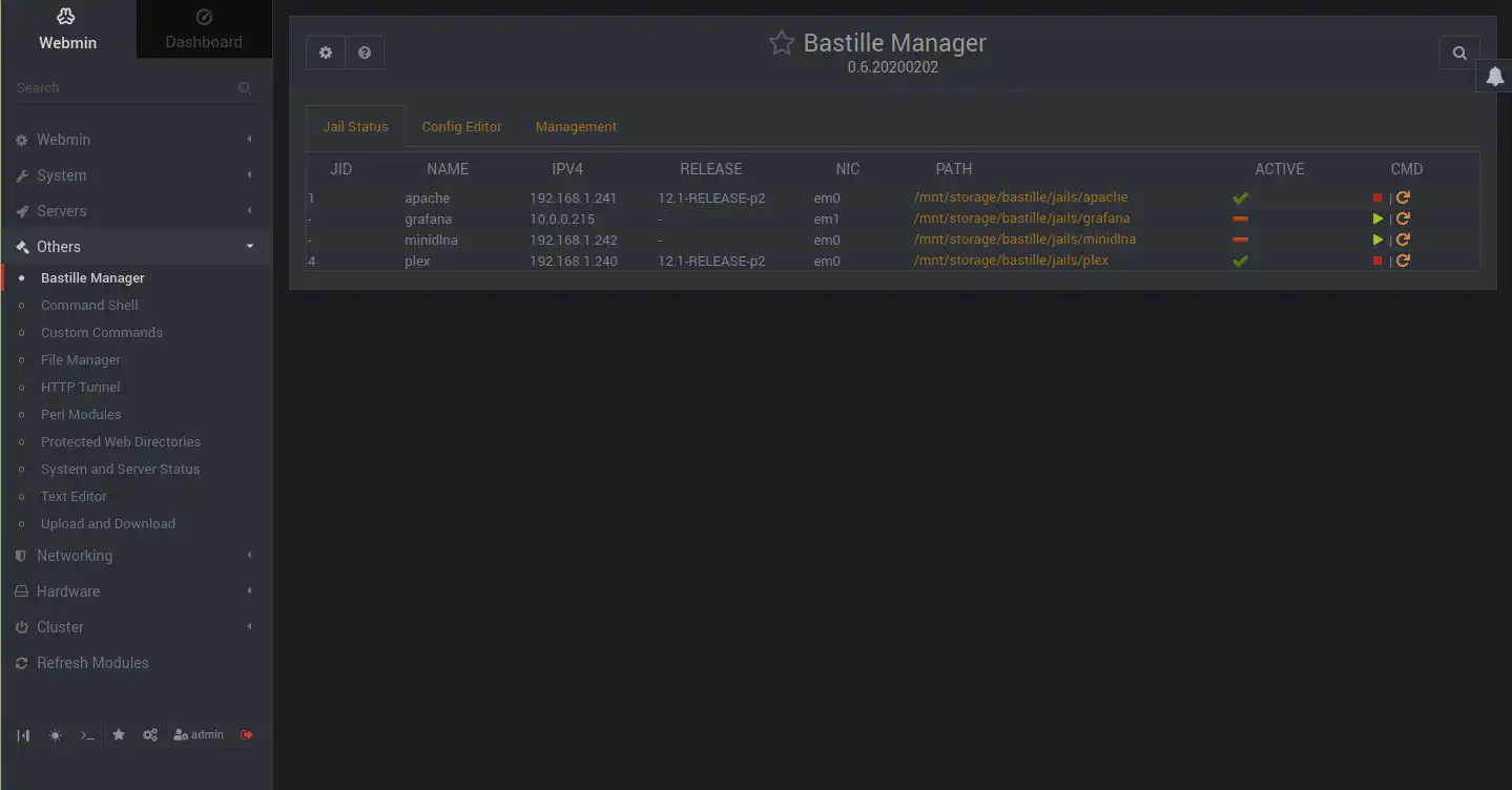 Download web tool or web app Bastille Manager Webmin Module