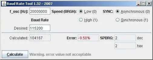 Download web tool or web app Baud Rate Tool (Java)