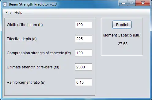 Download web tool or web app Beam Strength Predictor