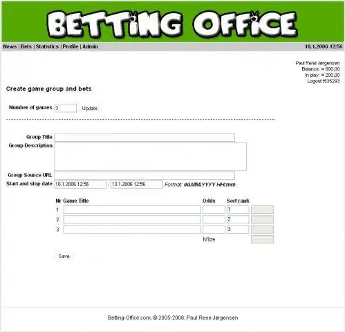 Download web tool or web app Betting Office to run in Linux online